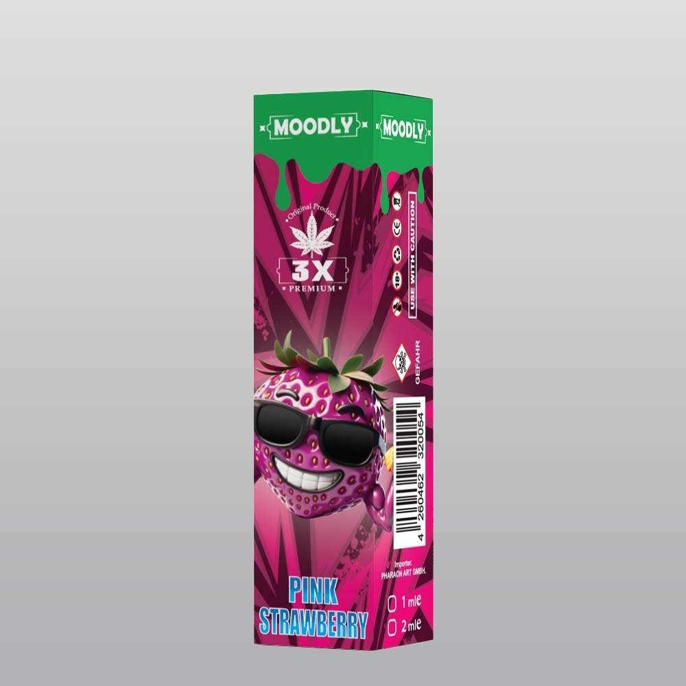 Moodly Vape X3 Pink STRAWBERRY 95% 1ml